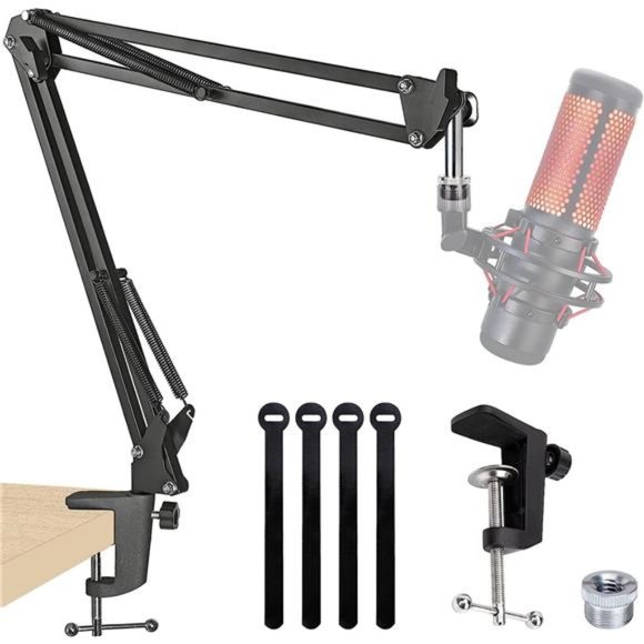 Boom Arm Mic Stand, Adjustable Suspension Boom Scissor Arm Stand - Picture 1 of 6